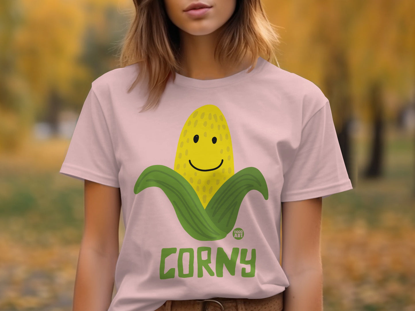 Cute Corny Smiley Face Corn Graphic Tee