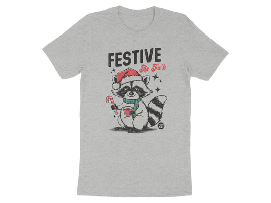 Festive Raccoon Christmas Graphic Tees Holiday T-shirt product type