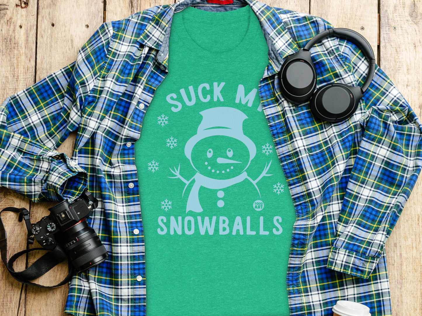 Suck My Snowballs Funny Snowman Graphic T-shirt product type