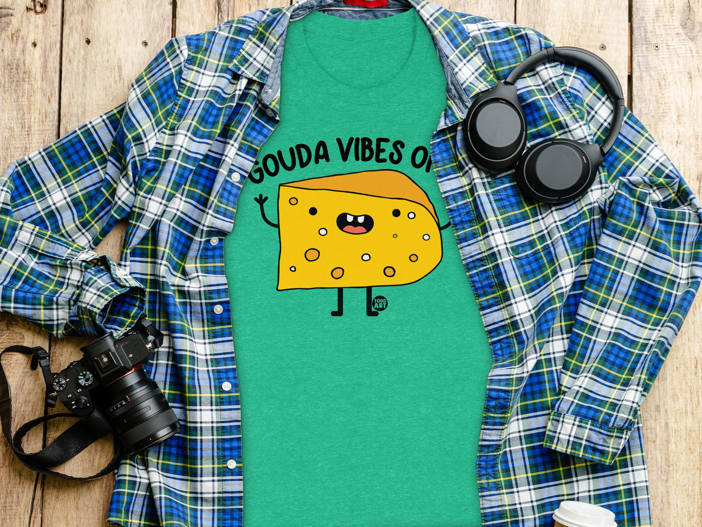 Gouda Vibes Only Funny Cheese Graphic T-shirt product