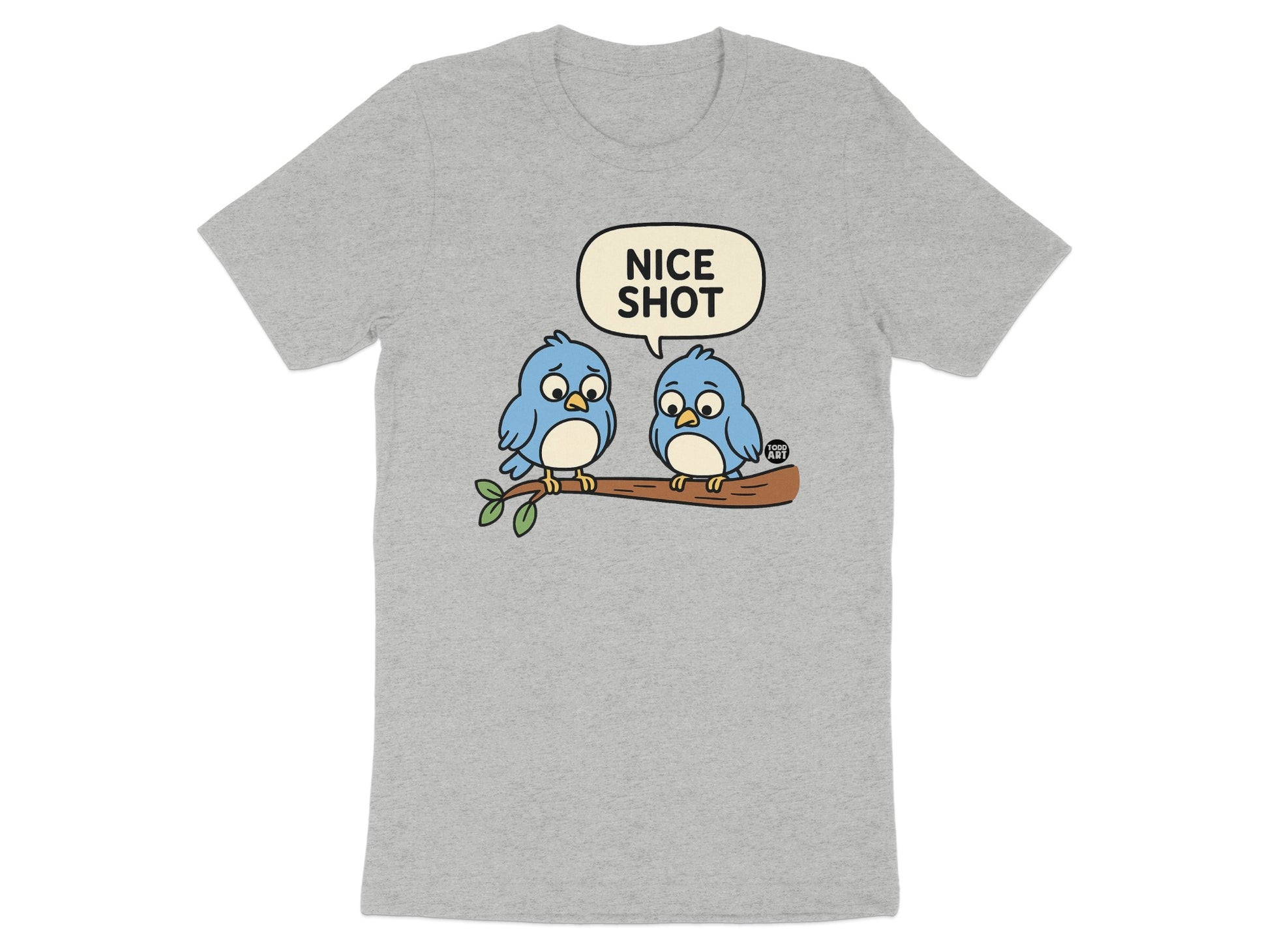 Nice Shot Two Birds Graphic on a Branch T-Shirt product