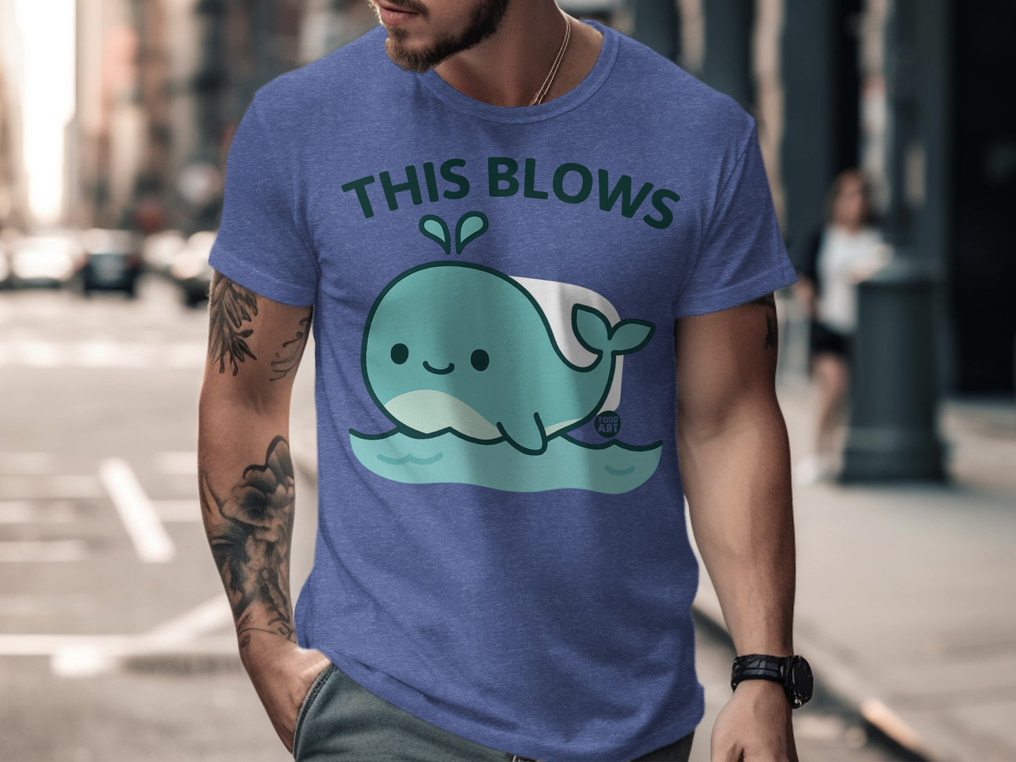 Adorable Whale This Blows T-Shirt Casual Summer Wear