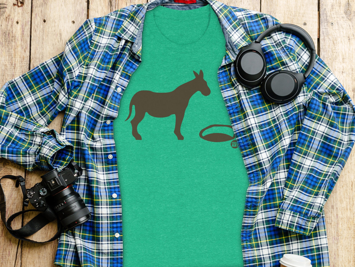 Unique Donkey and Halo Illustration T-shirt product