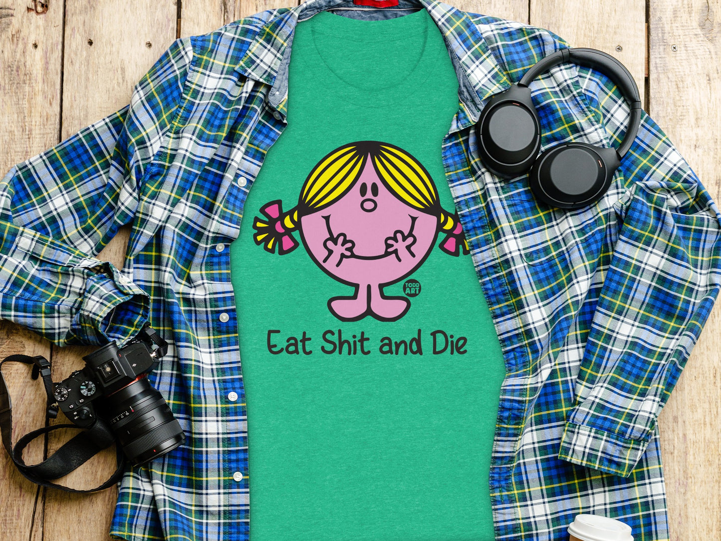 Eat Shit and Die Funny Green Character T-shirt product
