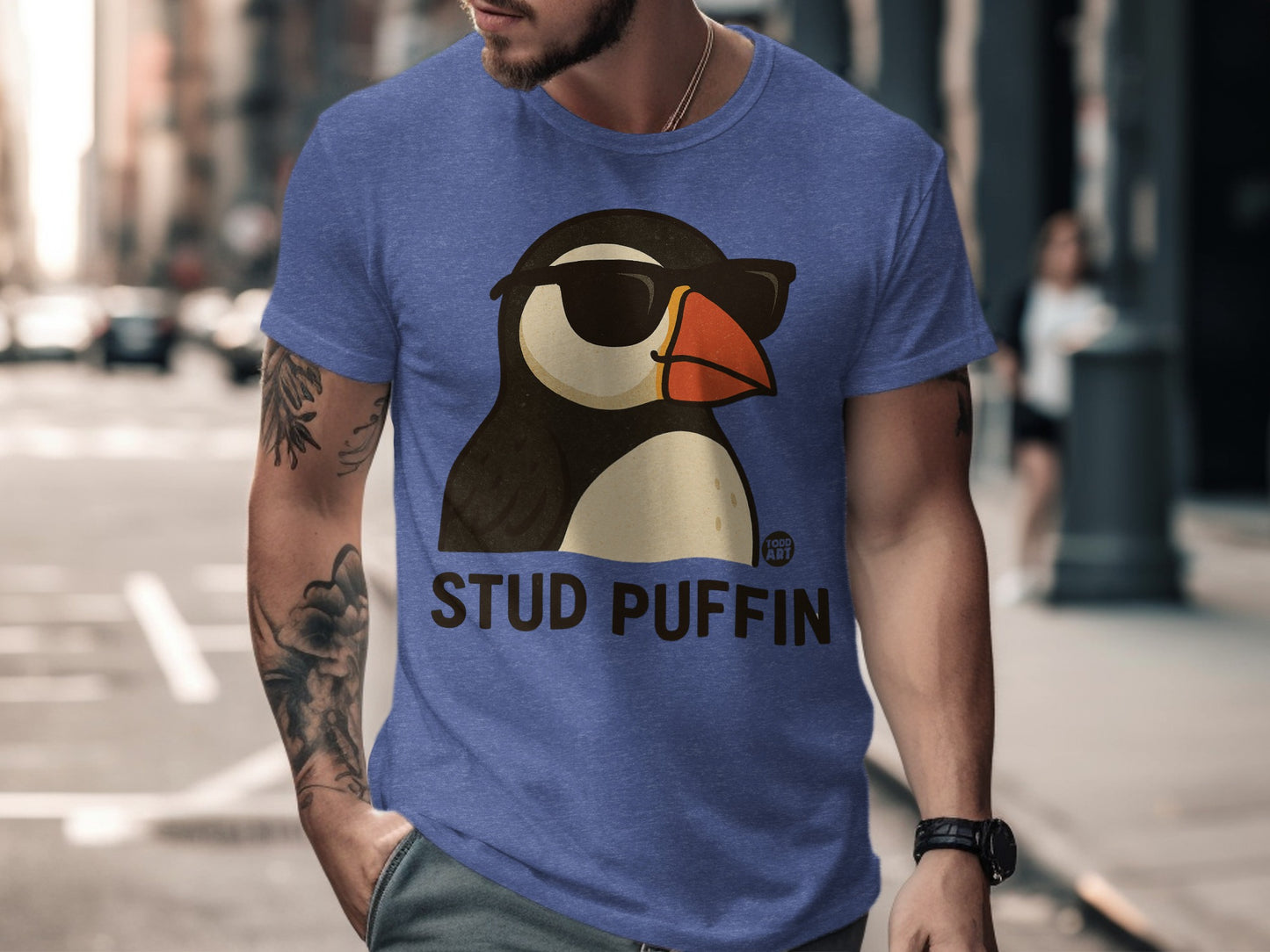 Stud Puffin Graphic T-shirt for Men Unique Design product