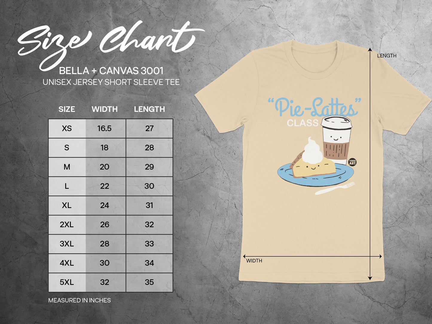 Pie Lattes Class Graphic Print Unisex Tee product