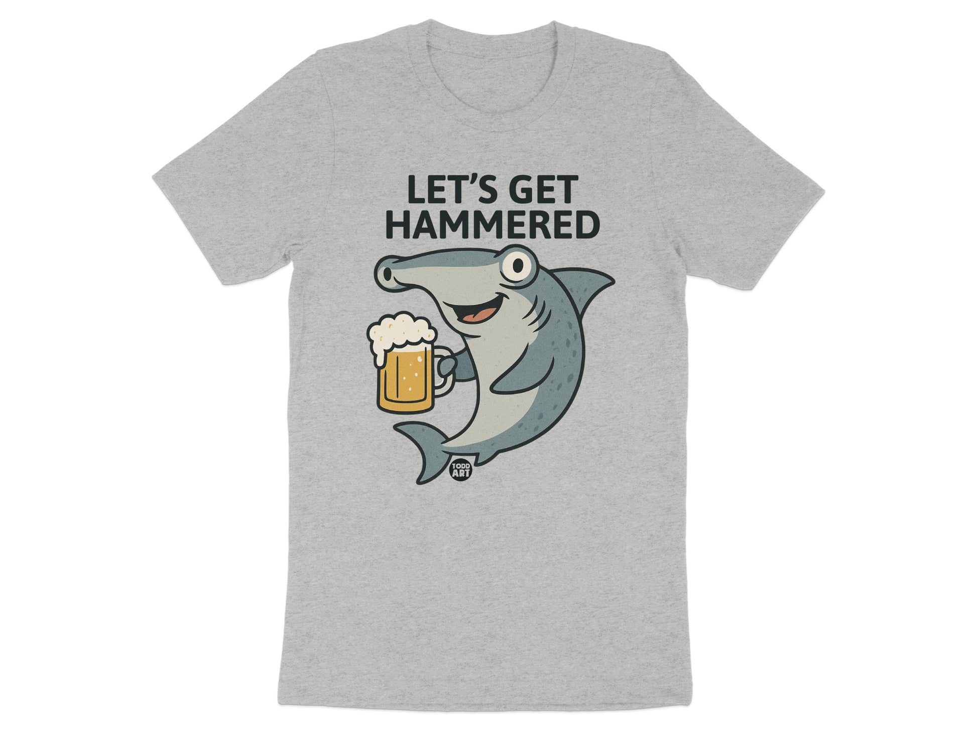 Let's Get Hammered Shark with Beer Graphic T-shirt