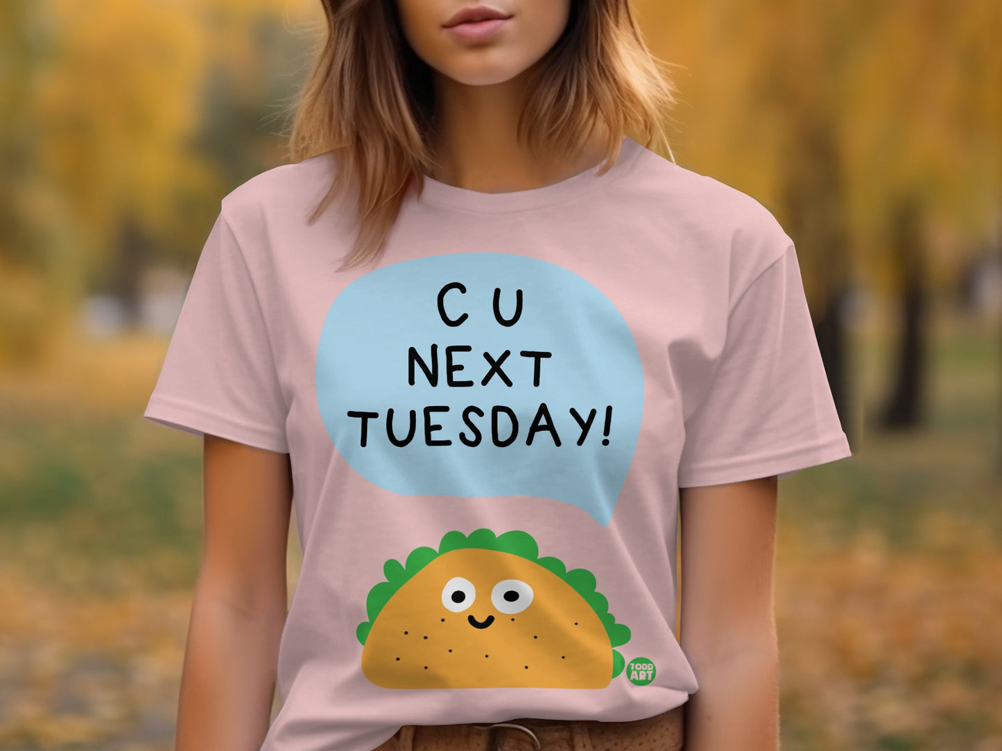 Funny Taco Cartoon Graphic Tee for Casual Outfits