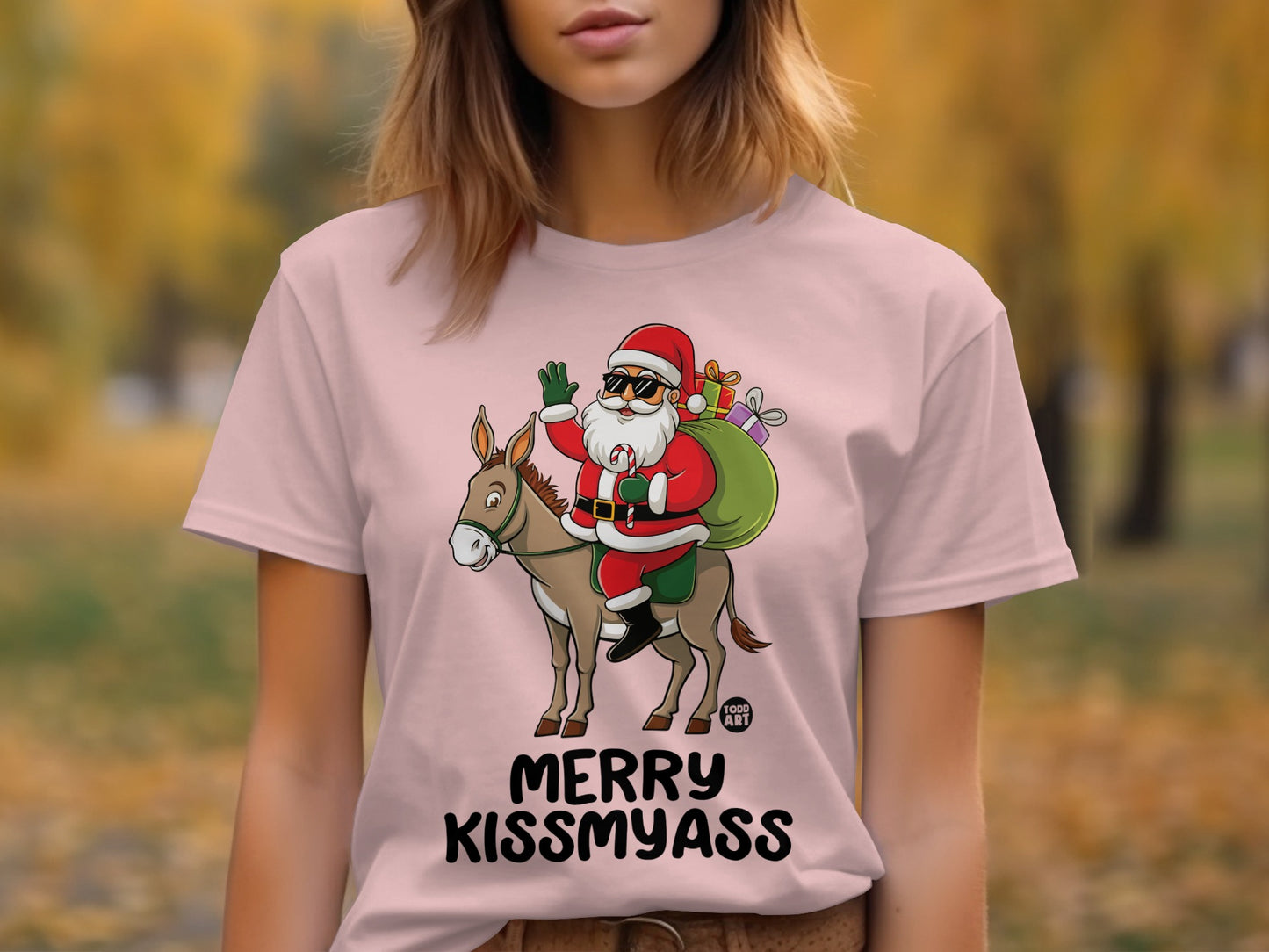 Merry Kissmyass Santa Riding Donkey Design product type