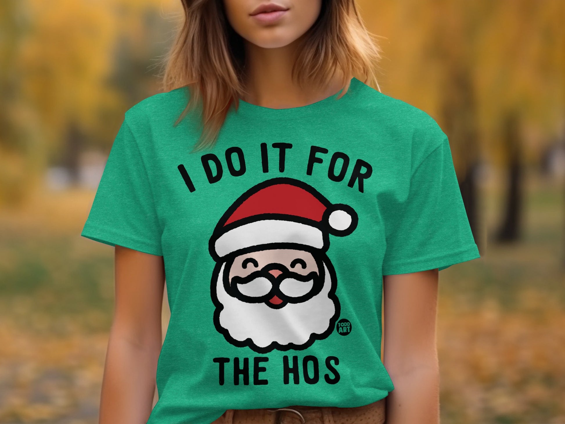 Festive Santa Claus Graphic Tee Christmas Shirt