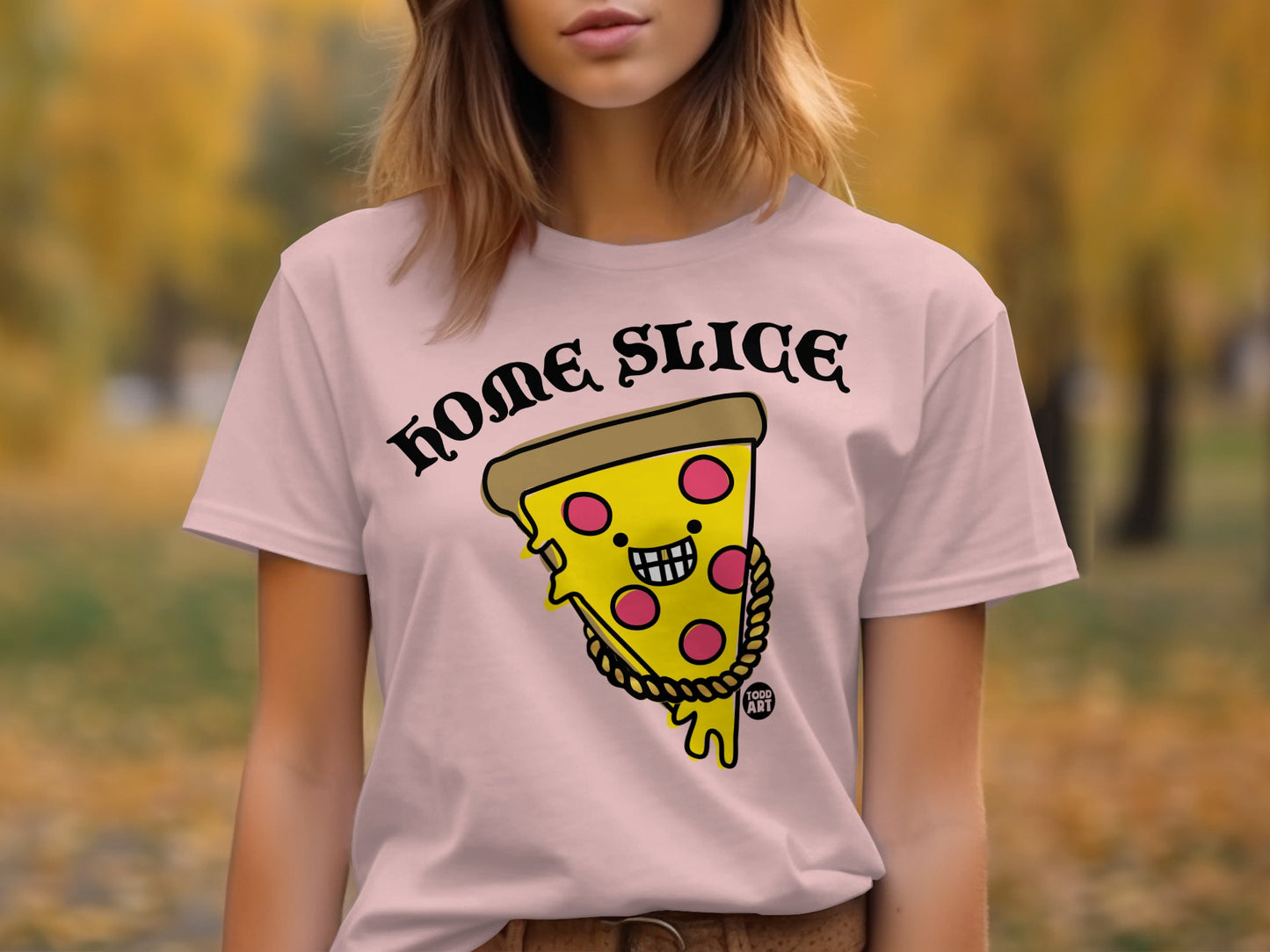 Home Slice Graphic Tee with Pizza Slice Design