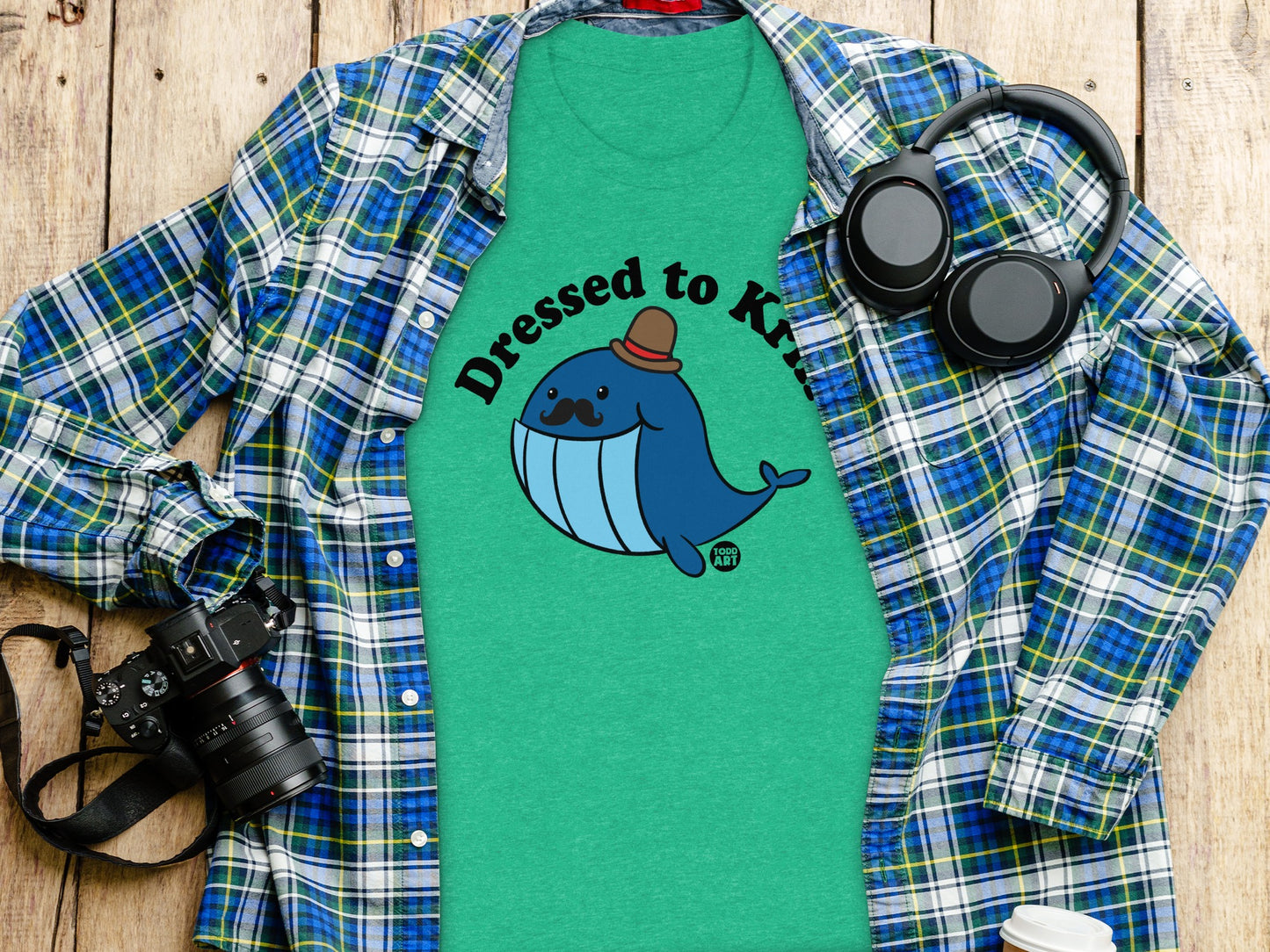 Dressed to Krill Whale Illustration T-Shirt