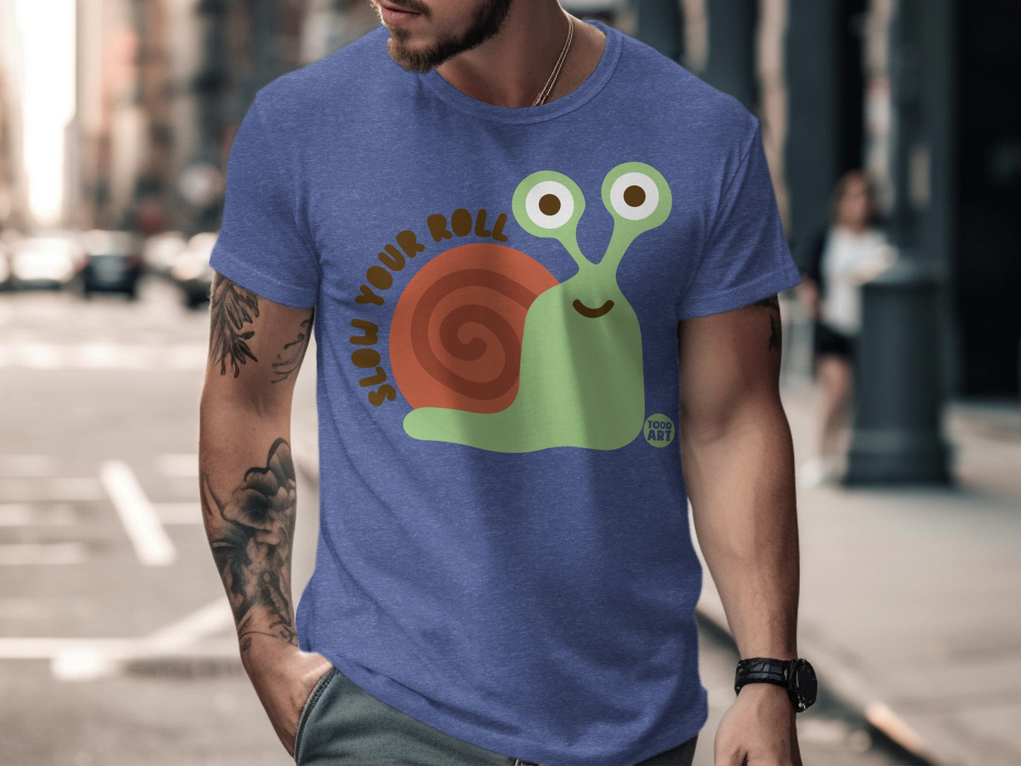 Slow Your Roll Cartoon Snail Graphic T-Shirt product