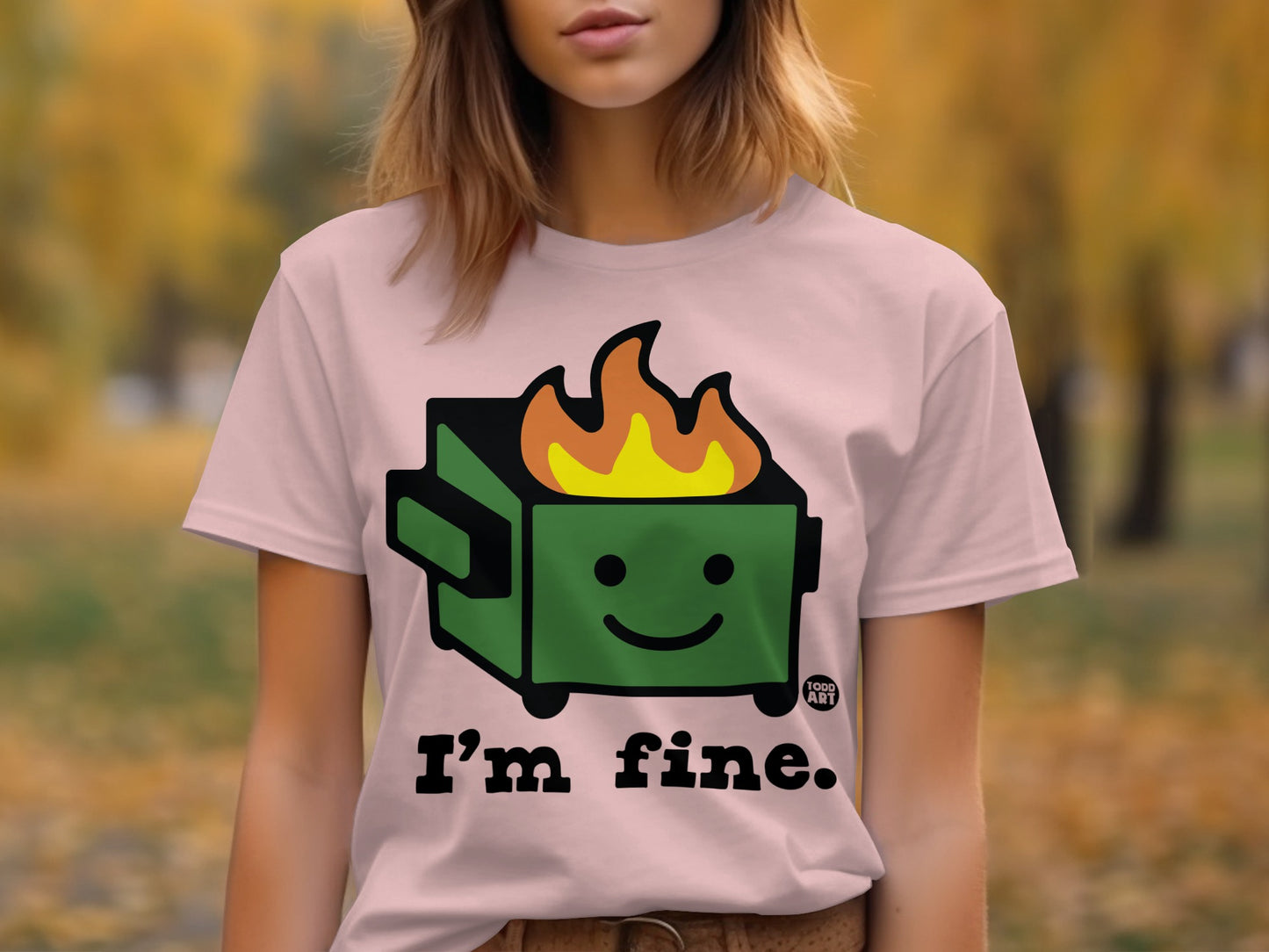 I'm Fine Dumpster Fire Graphic T-Shirt product type