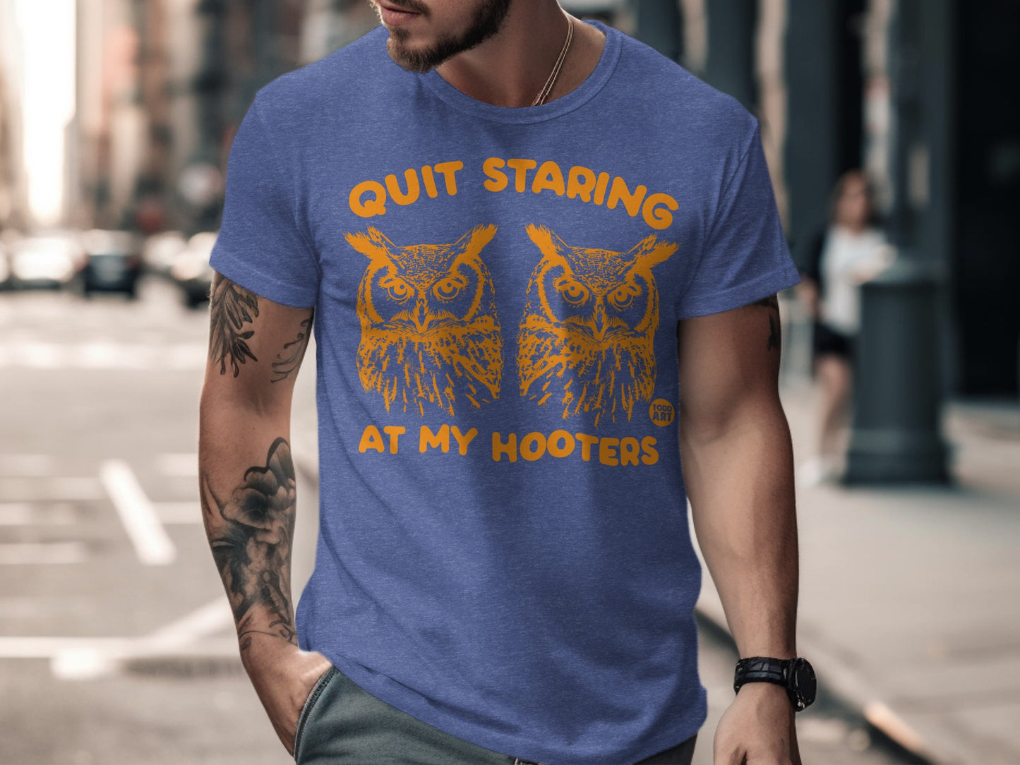Quit Staring At My Hooters Graphic Tee product type