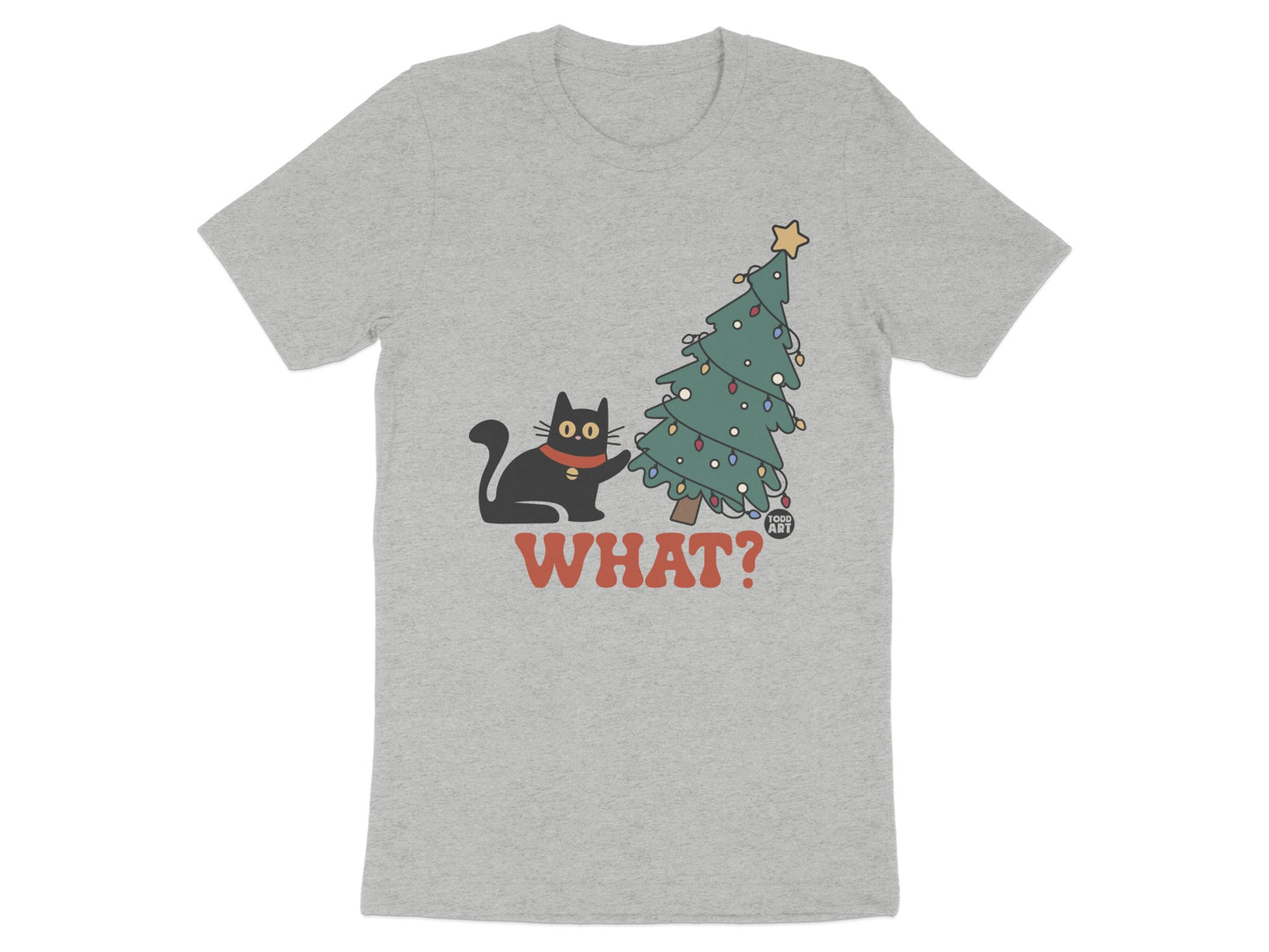 Funny Cat and Christmas Tree What T-shirt product type