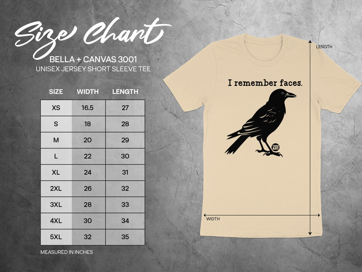 I remember faces Bella Canvas t-shirt product