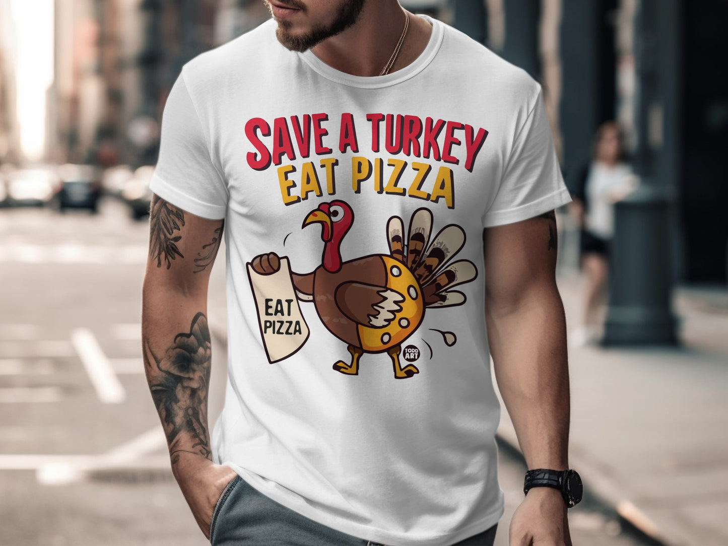 Funny Save a Turkey Eat Pizza T-Shirt Product