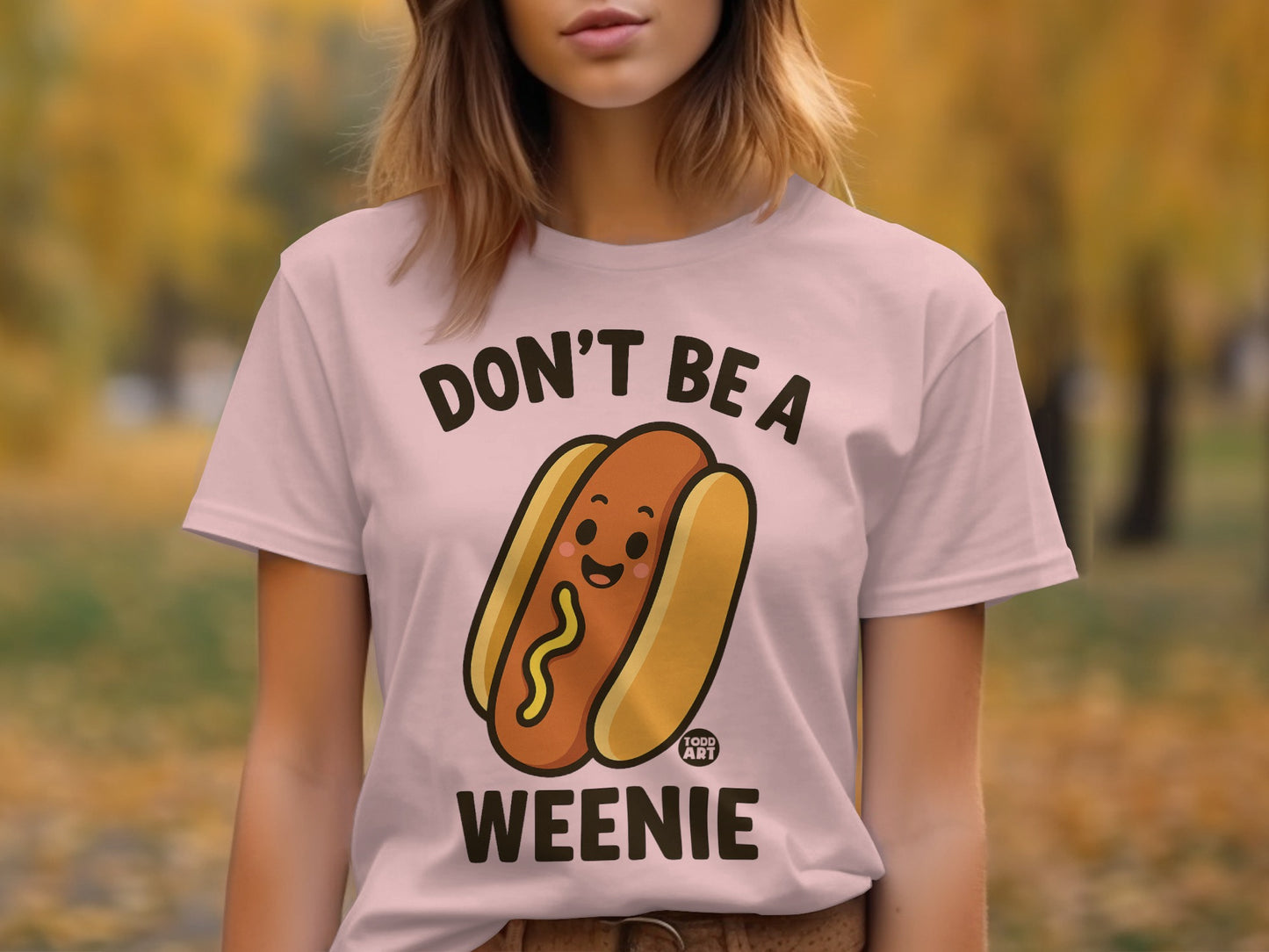 Don't Be A Weenie Light Pink Graphic T-Shirt product type