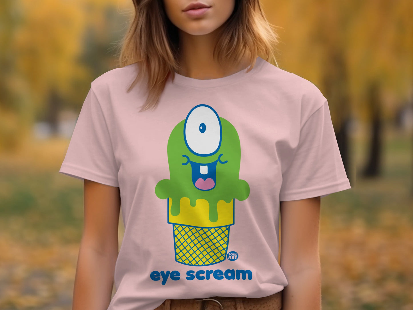 Funny and Cute Eye Scream Monster Ice Cream T-Shirt