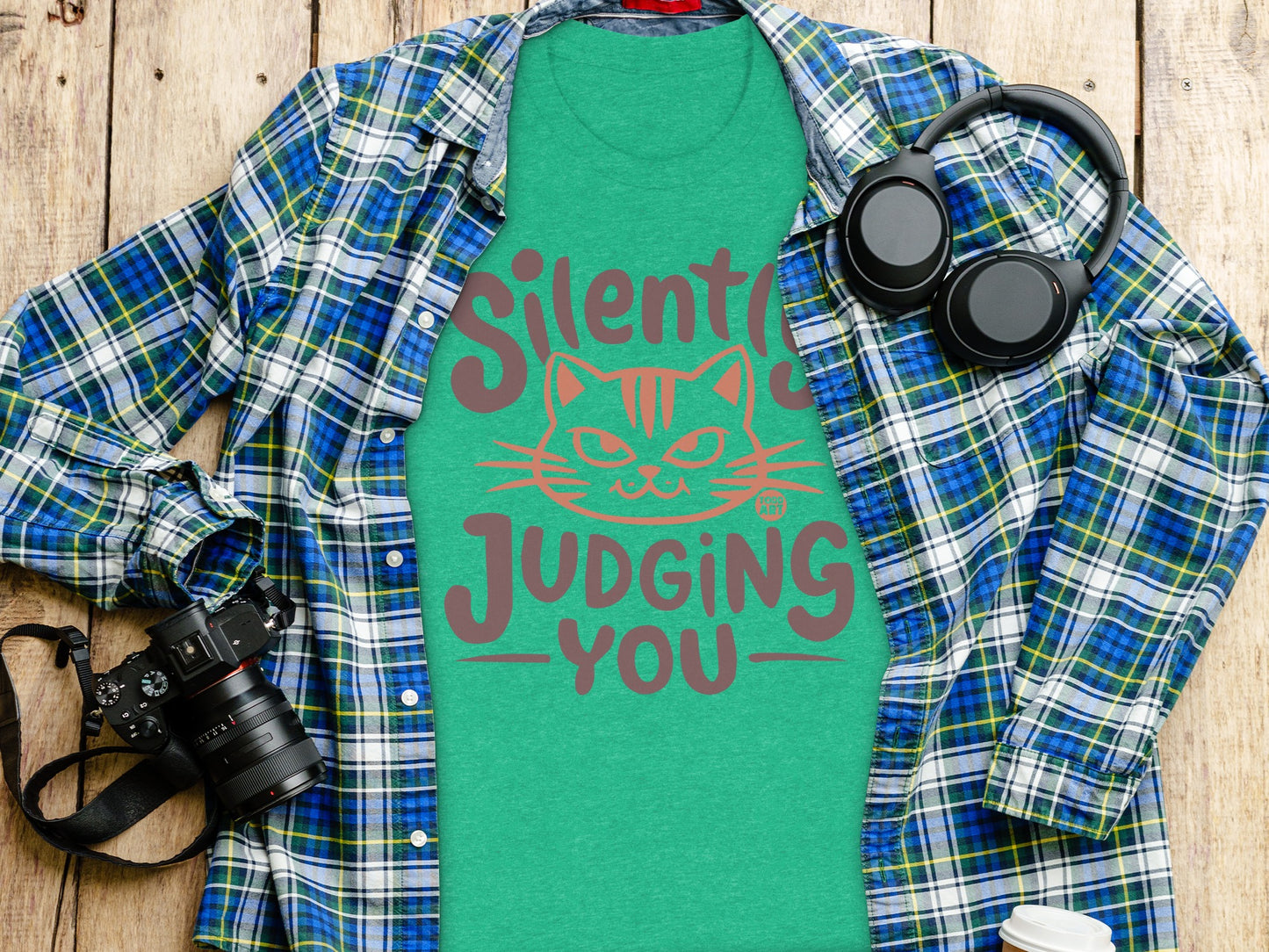 Silently Judging You Cat Graphic Tee Shirt product