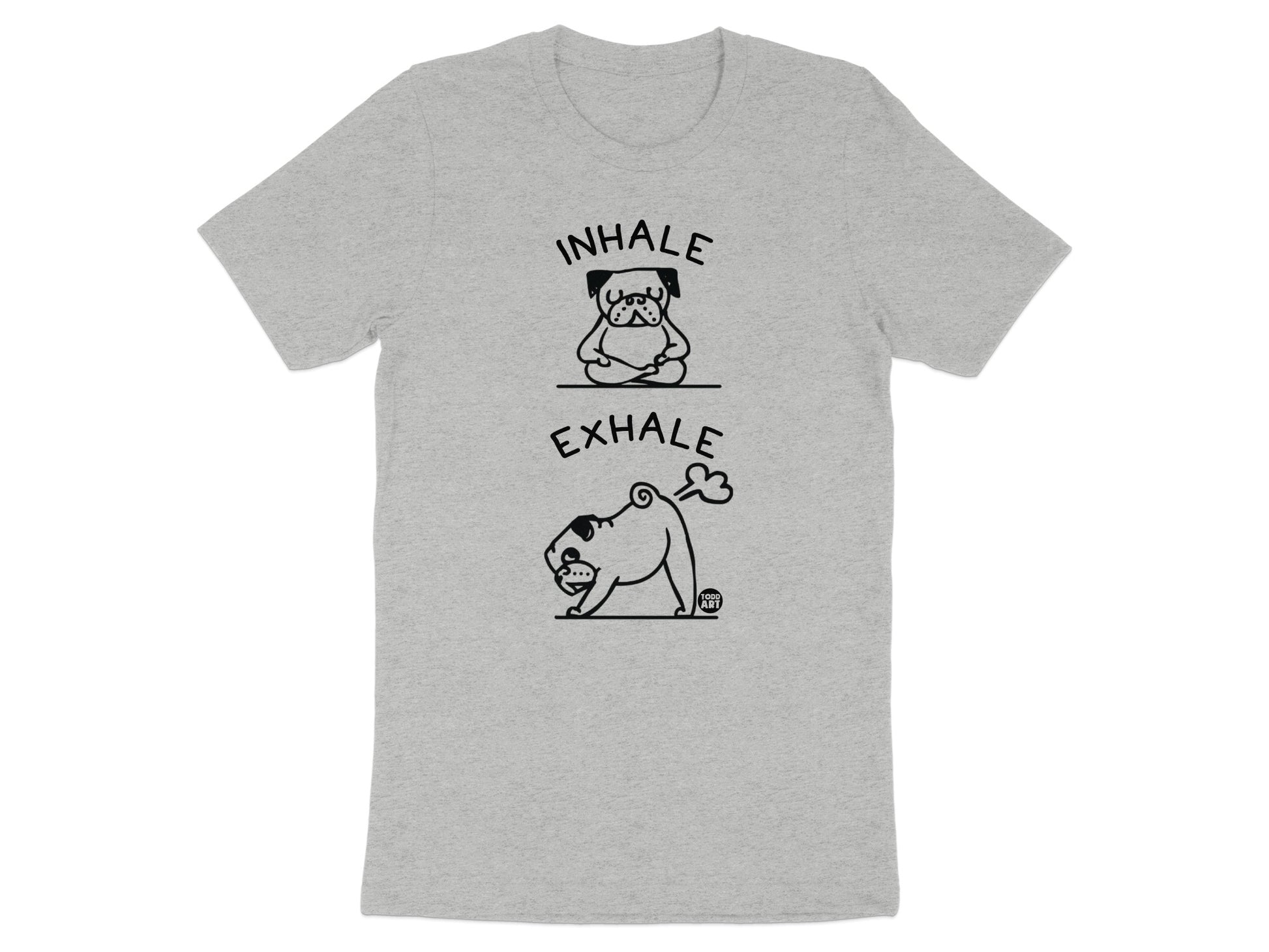 Inhale Exhale Funny Pug Yoga Graphic T-Shirt product type