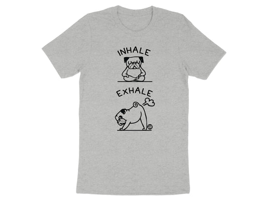 Inhale Exhale Funny Pug Yoga Graphic T-Shirt product type