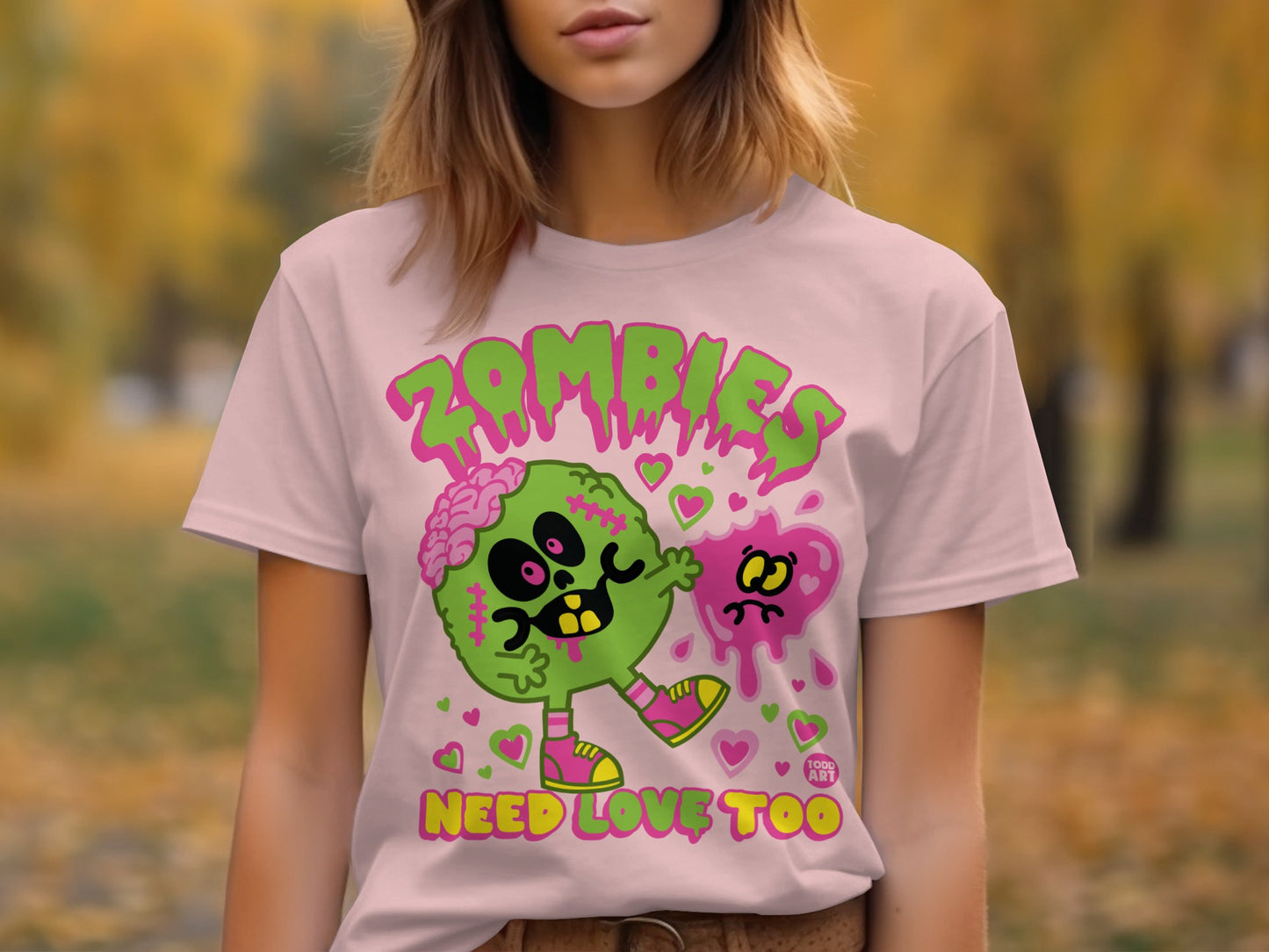 Zombies Need Love Too Cute Halloween T-Shirt