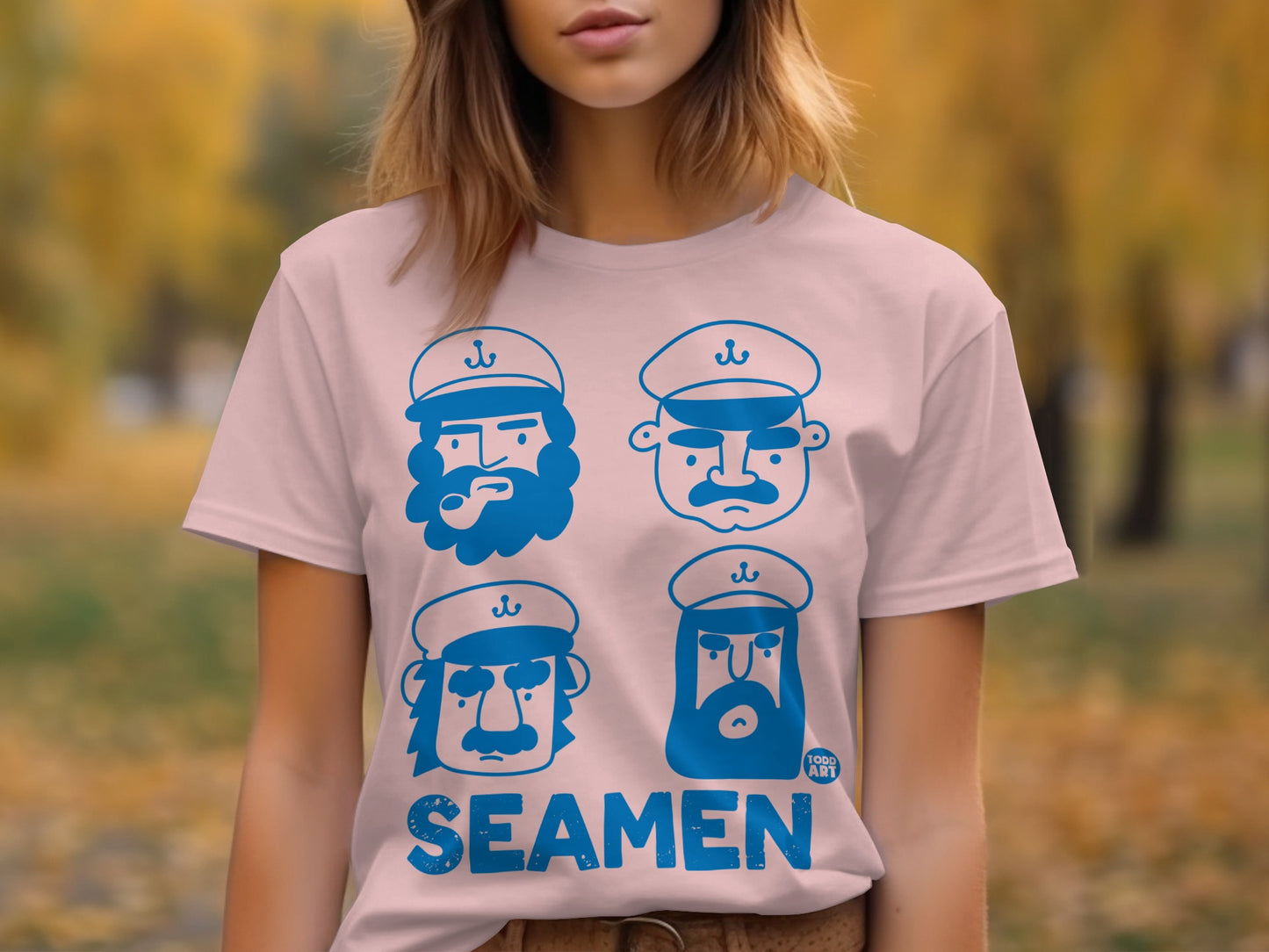 Funny Seamen Cartoon Faces T-Shirt product type