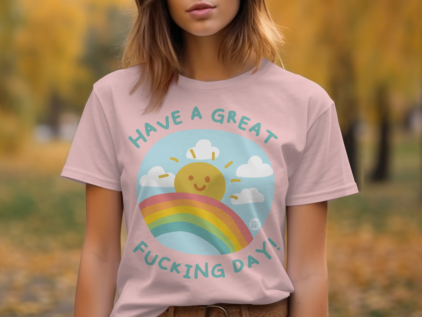 Have a Great Day Rainbow Sun Graphic T-Shirt