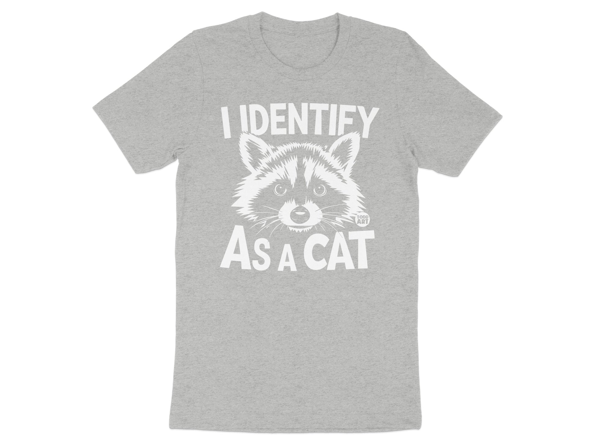 Unique Funny I Identify As A Cat Raccoon Graphic Shirt