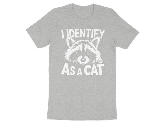 Unique Funny I Identify As A Cat Raccoon Graphic Shirt