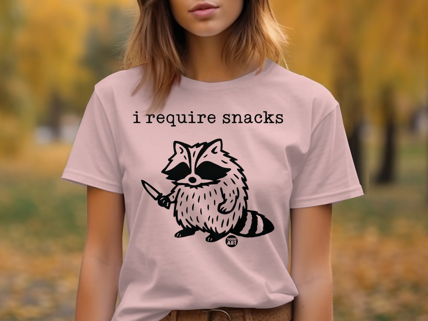 I Require Snacks Adorable Raccoon Shirt