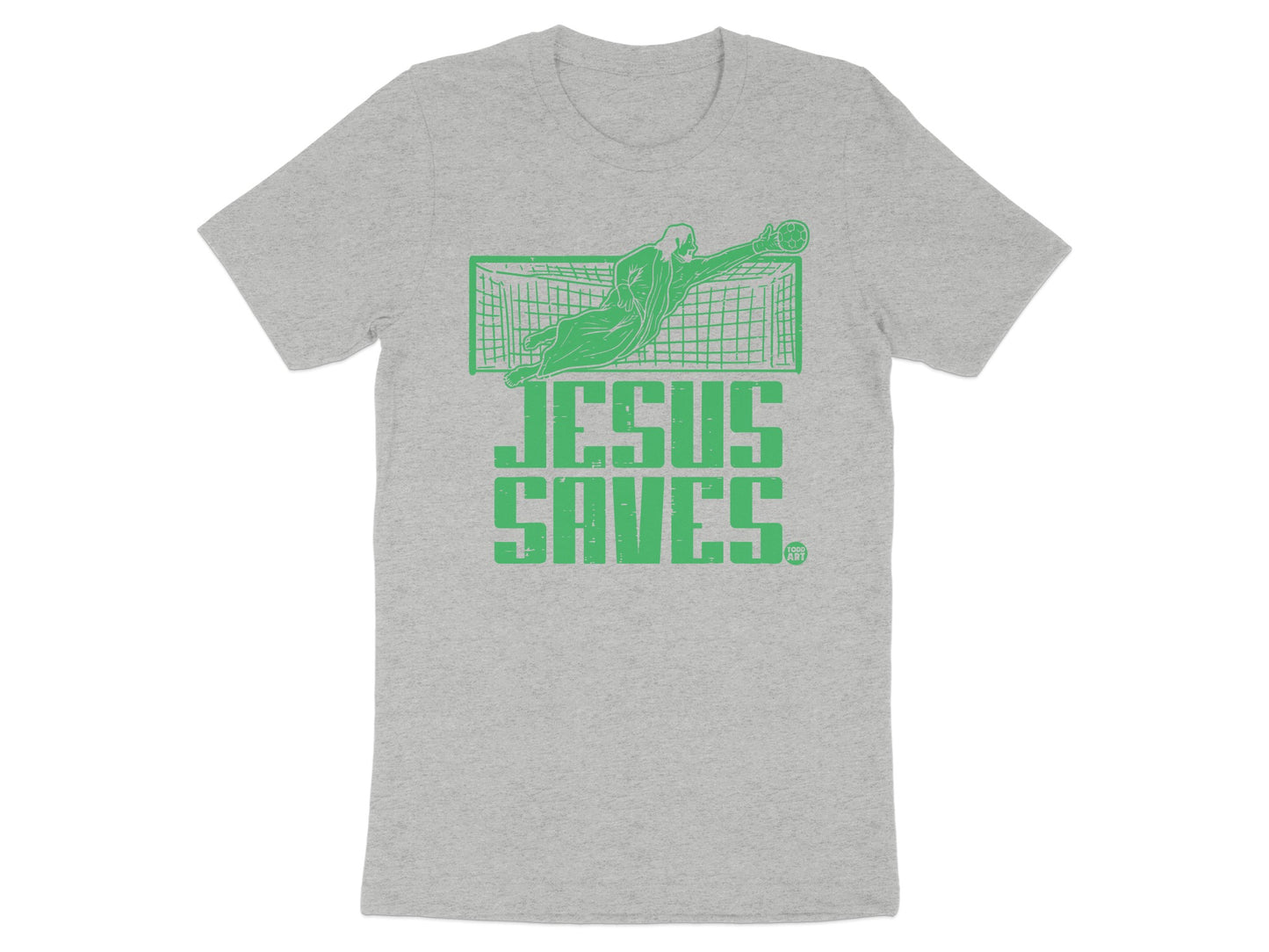 Jesus Saves Graphic Grey T-shirt product
