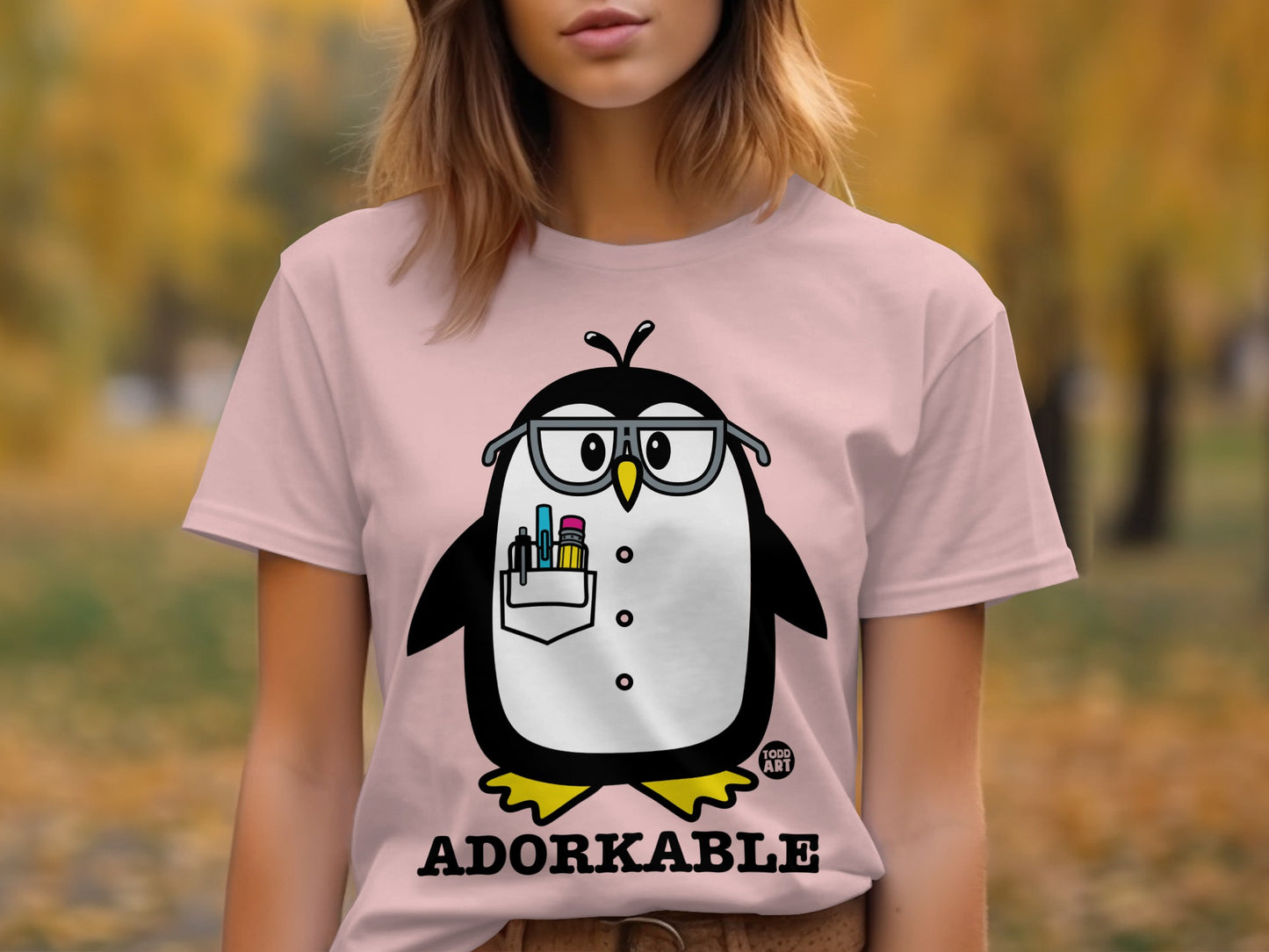 Adorkable Penguin Graphic Tshirt Fun Cute Design