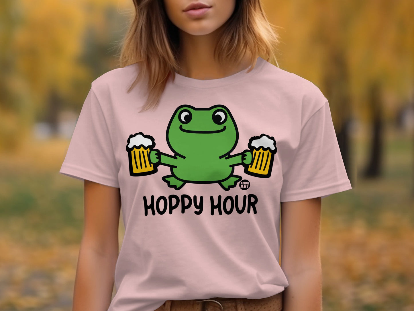 Fun Frog Hoppy Hour Graphic T-Shirt product type