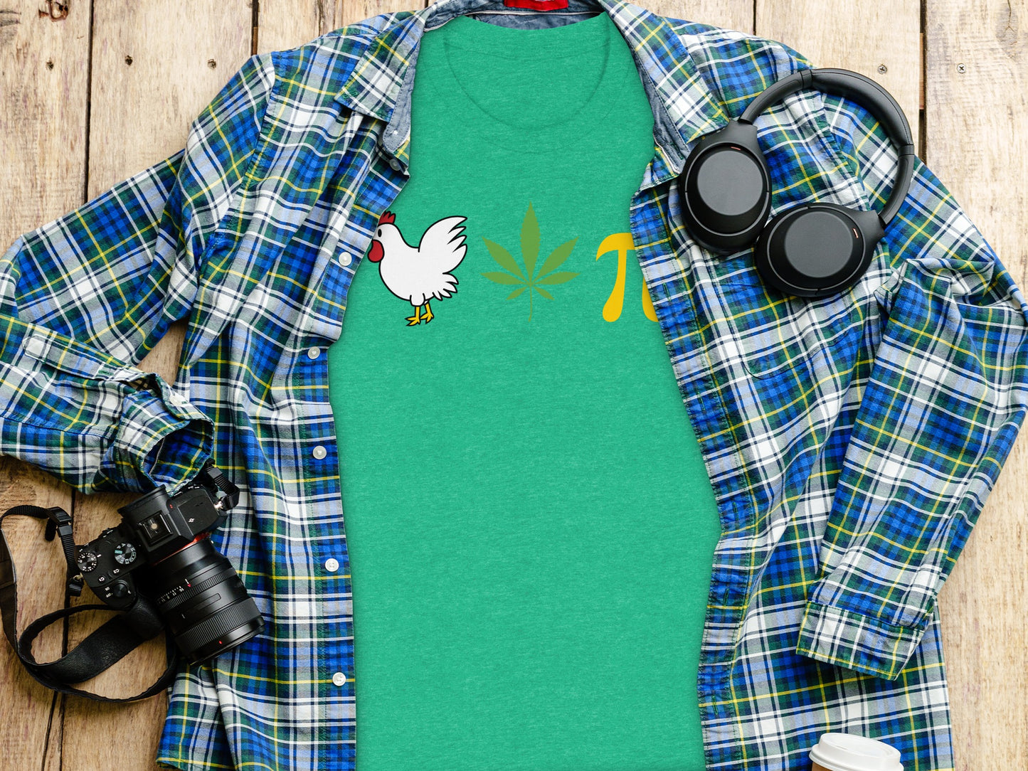Funny Chicken Weed Camera Headphones T-Shirt product type