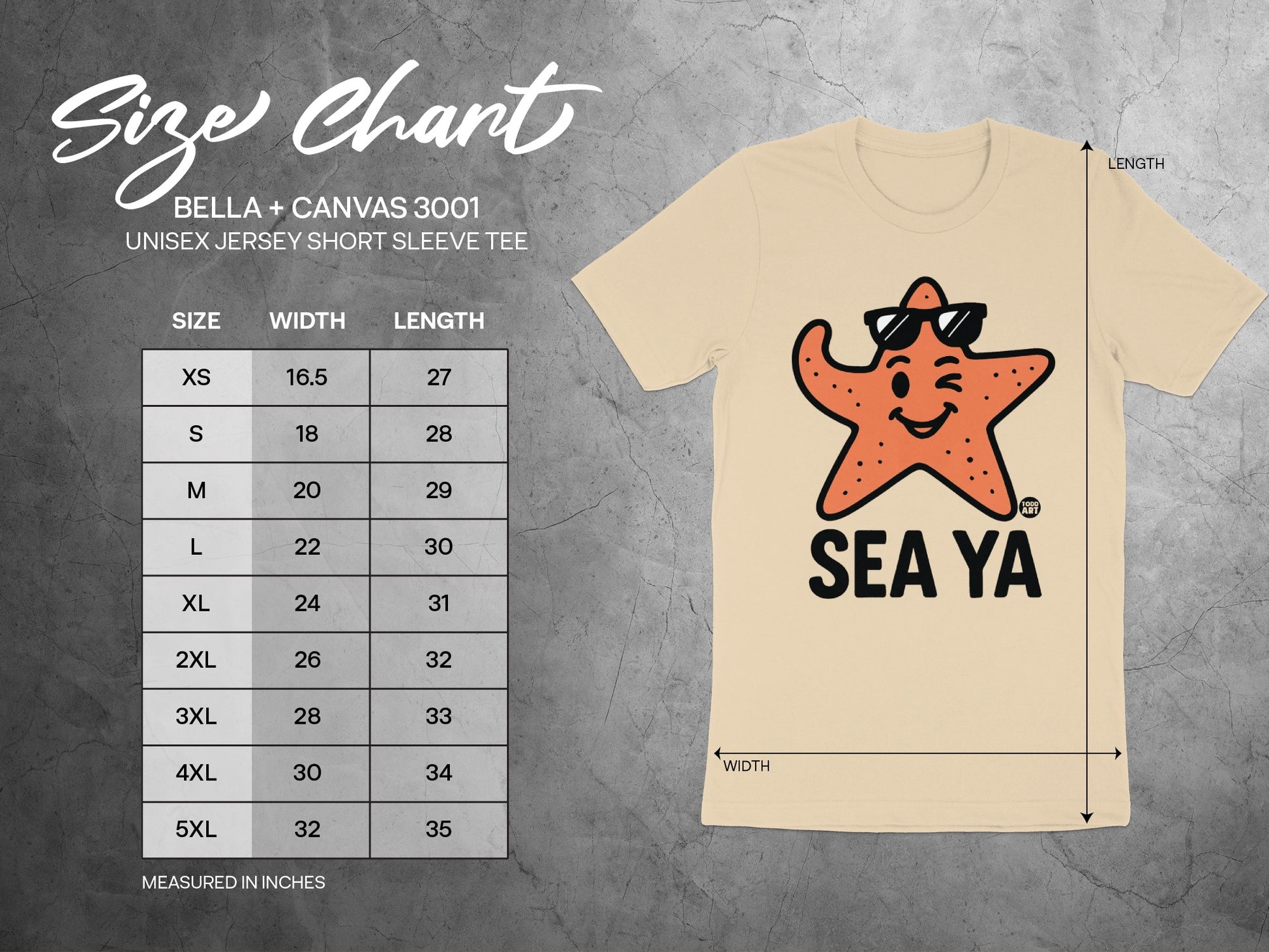 Sea Ya Starfish Graphic Unisex Short Sleeve Tee product