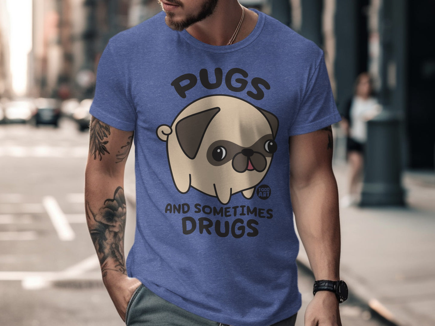 Pugs And Sometimes Drugs Cute Graphic Tee product type