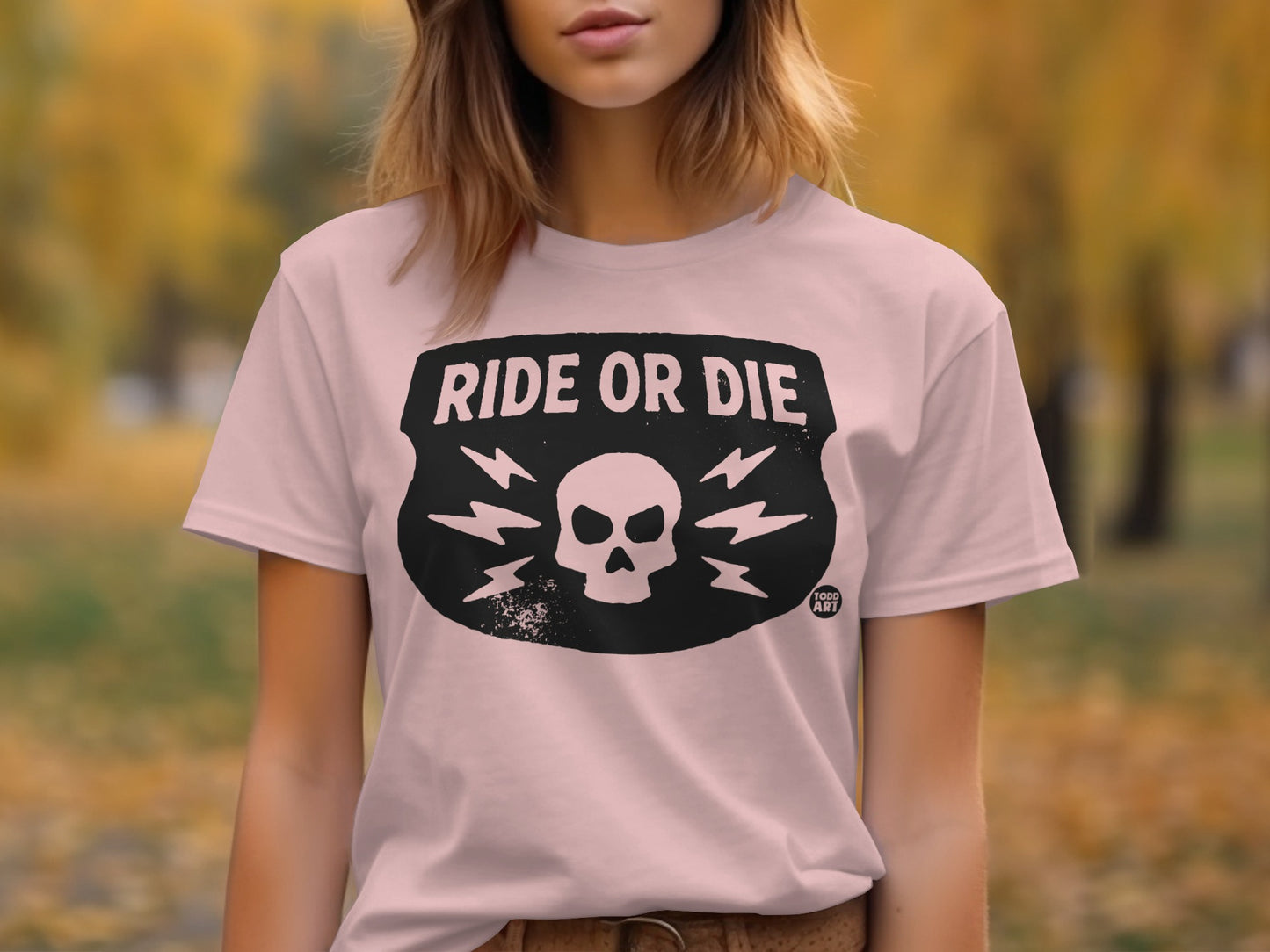 Ride Or Die Skull Graphic Tee Shirt Product