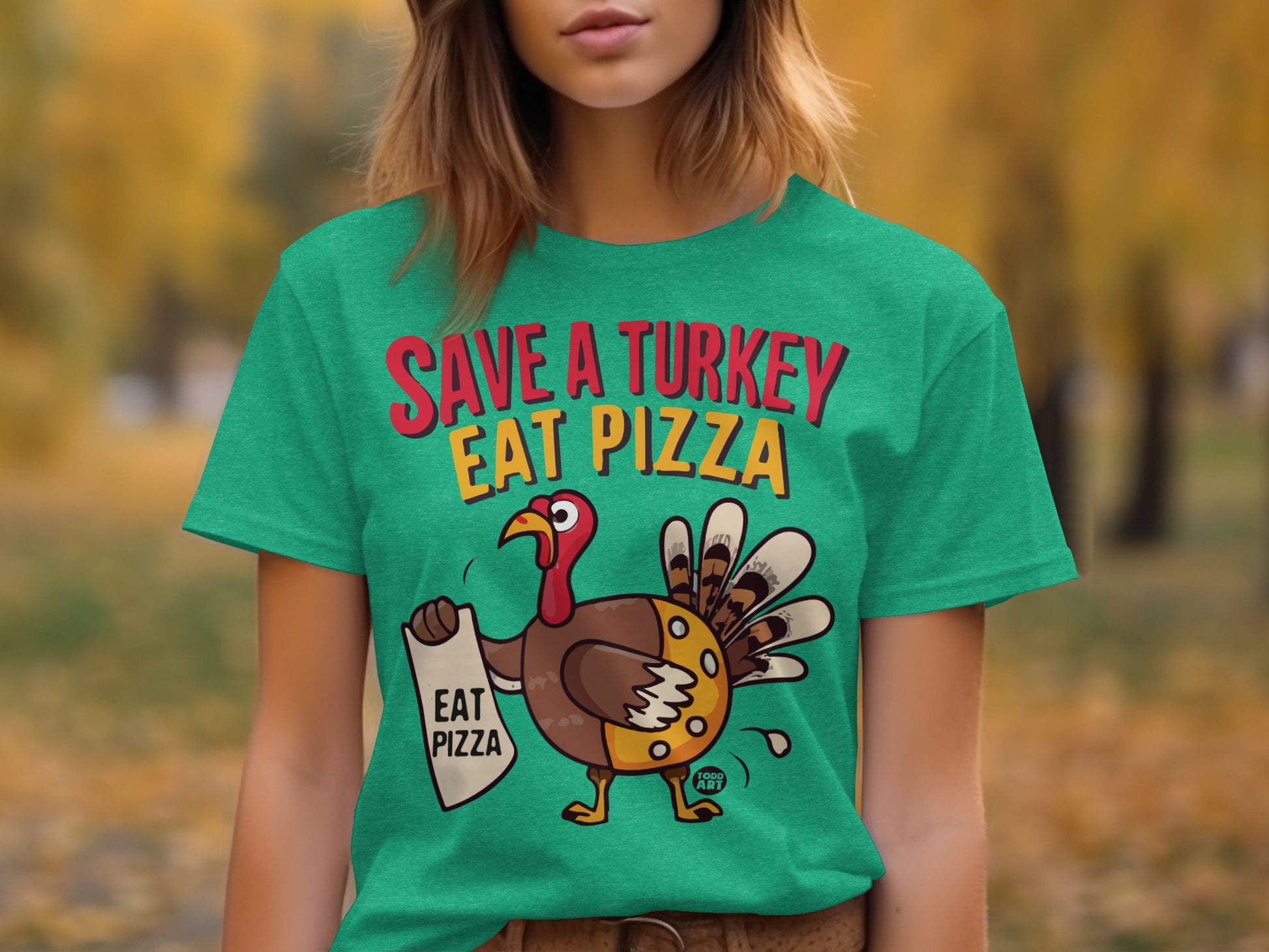 Save a Turkey Eat Pizza Funny Thanksgiving Shirt