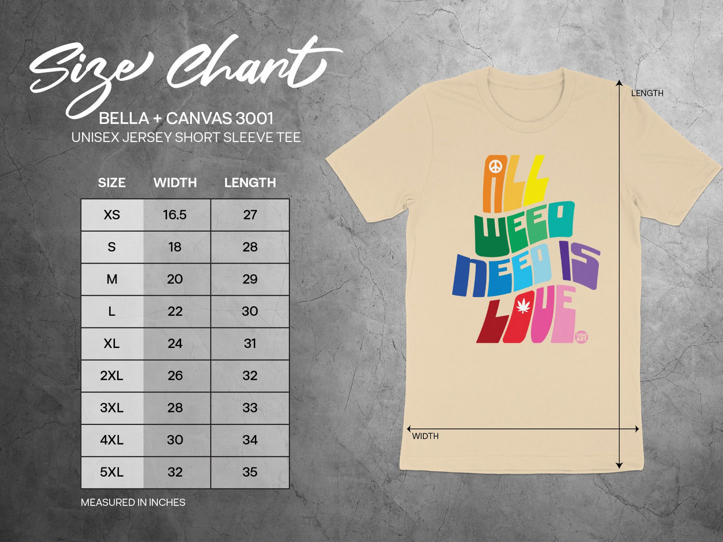 All Weed Need Is Love Unisex Jersey Short Sleeve Tee