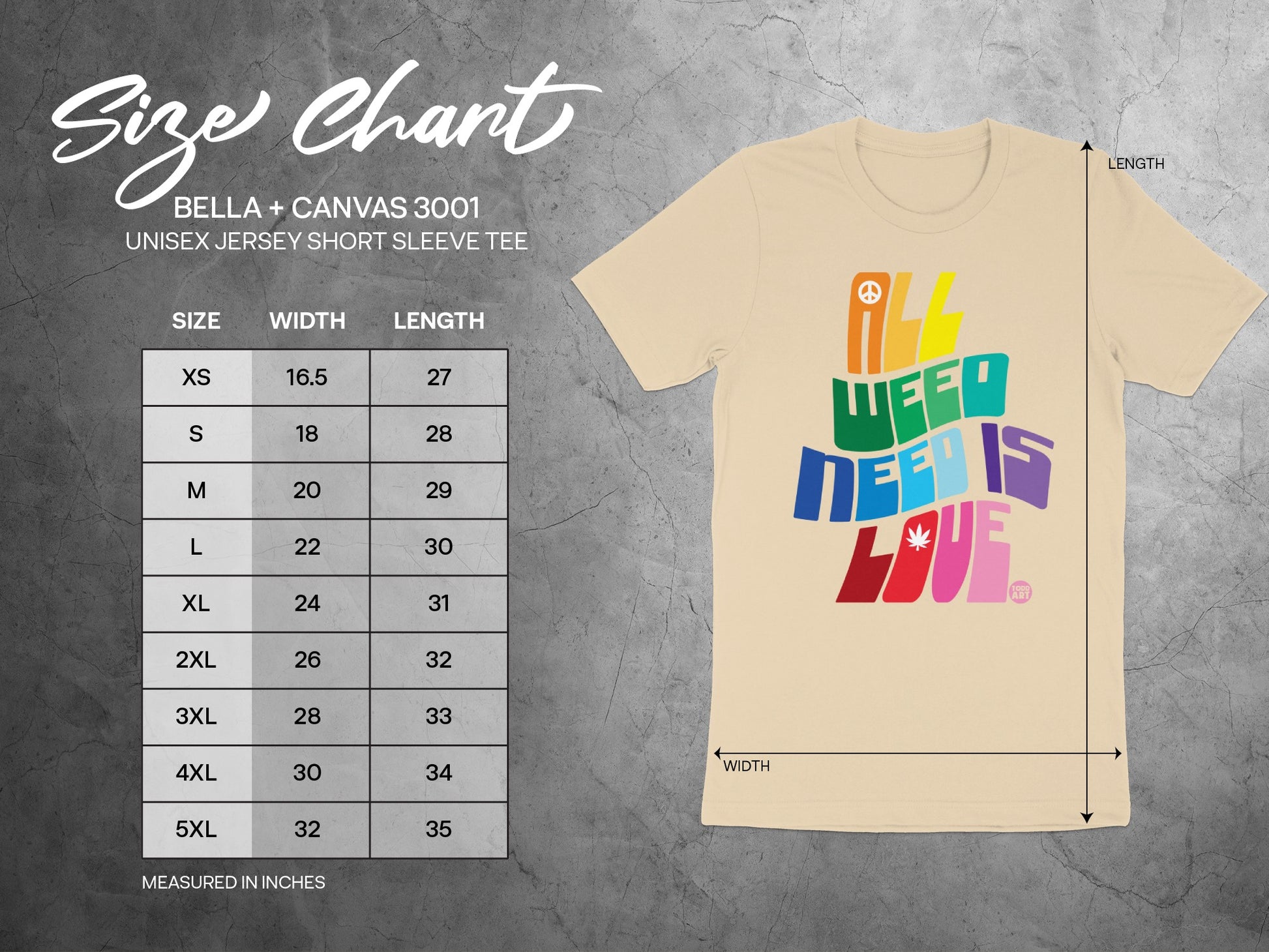 All Weed Need Is Love Unisex Jersey Short Sleeve Tee