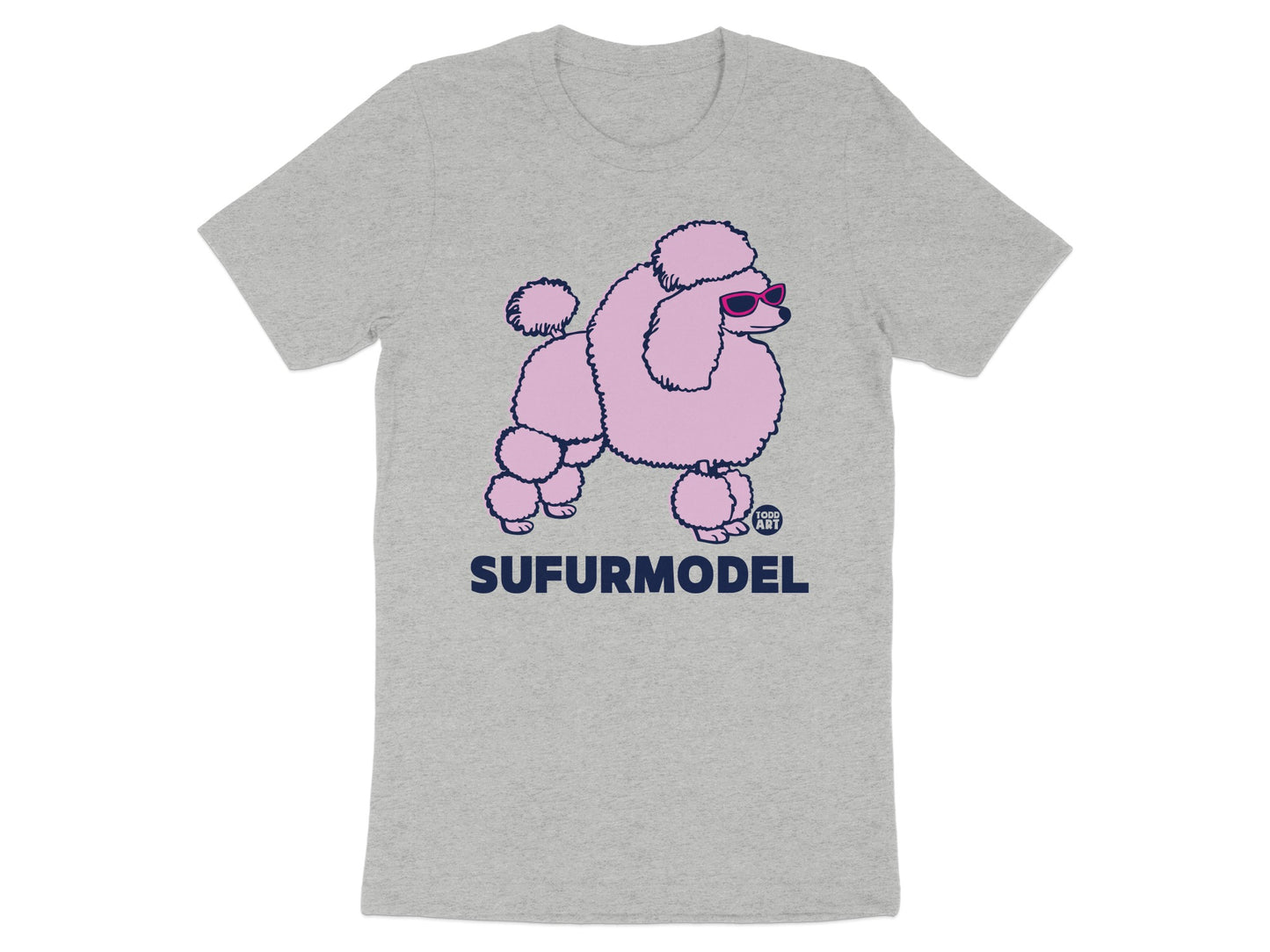 Sufurmodel Pink Poodle Graphic Print Tee Shirt product