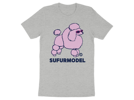 Sufurmodel Pink Poodle Graphic Print Tee Shirt product