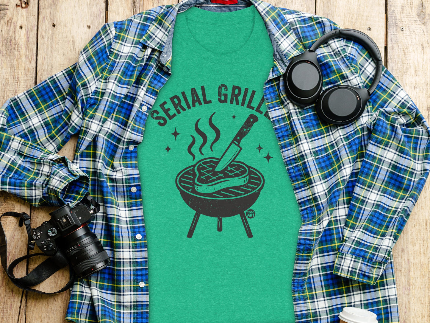 Serial Griller Graphic BBQ Themed T-shirt product