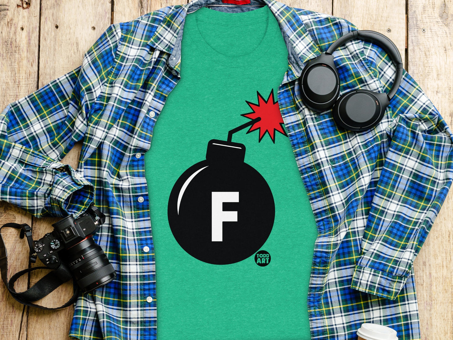 Green Shirt with F Bomb Graphic T-shirt product