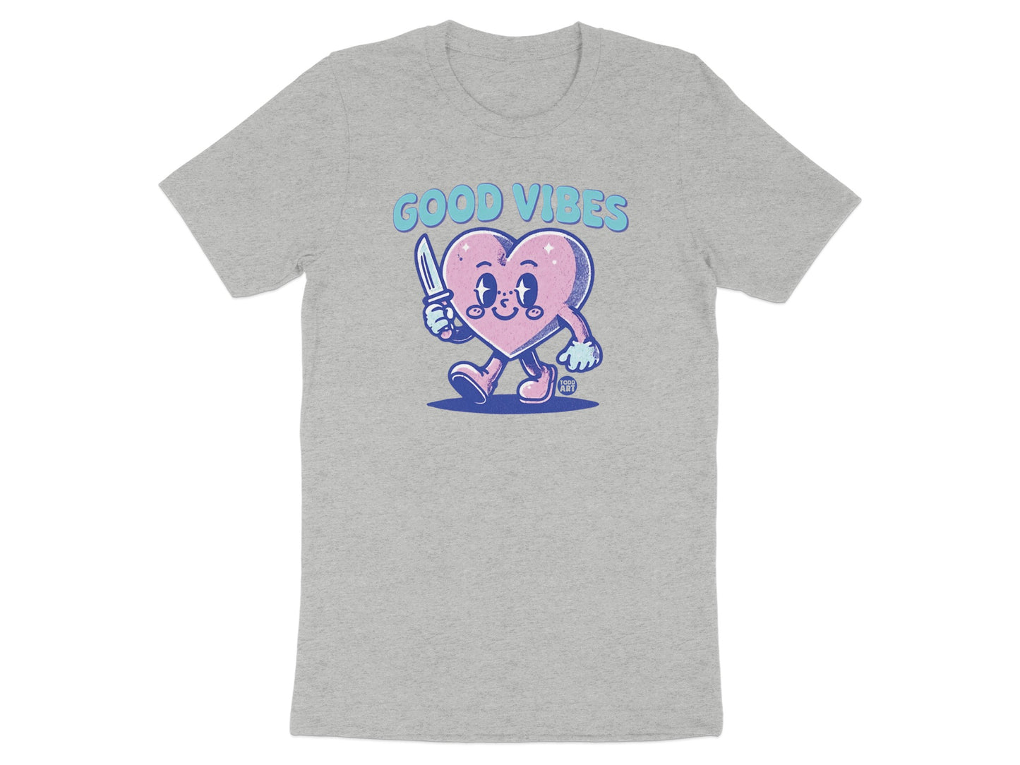 Good Vibes Heart with Knife Graphic T-shirt