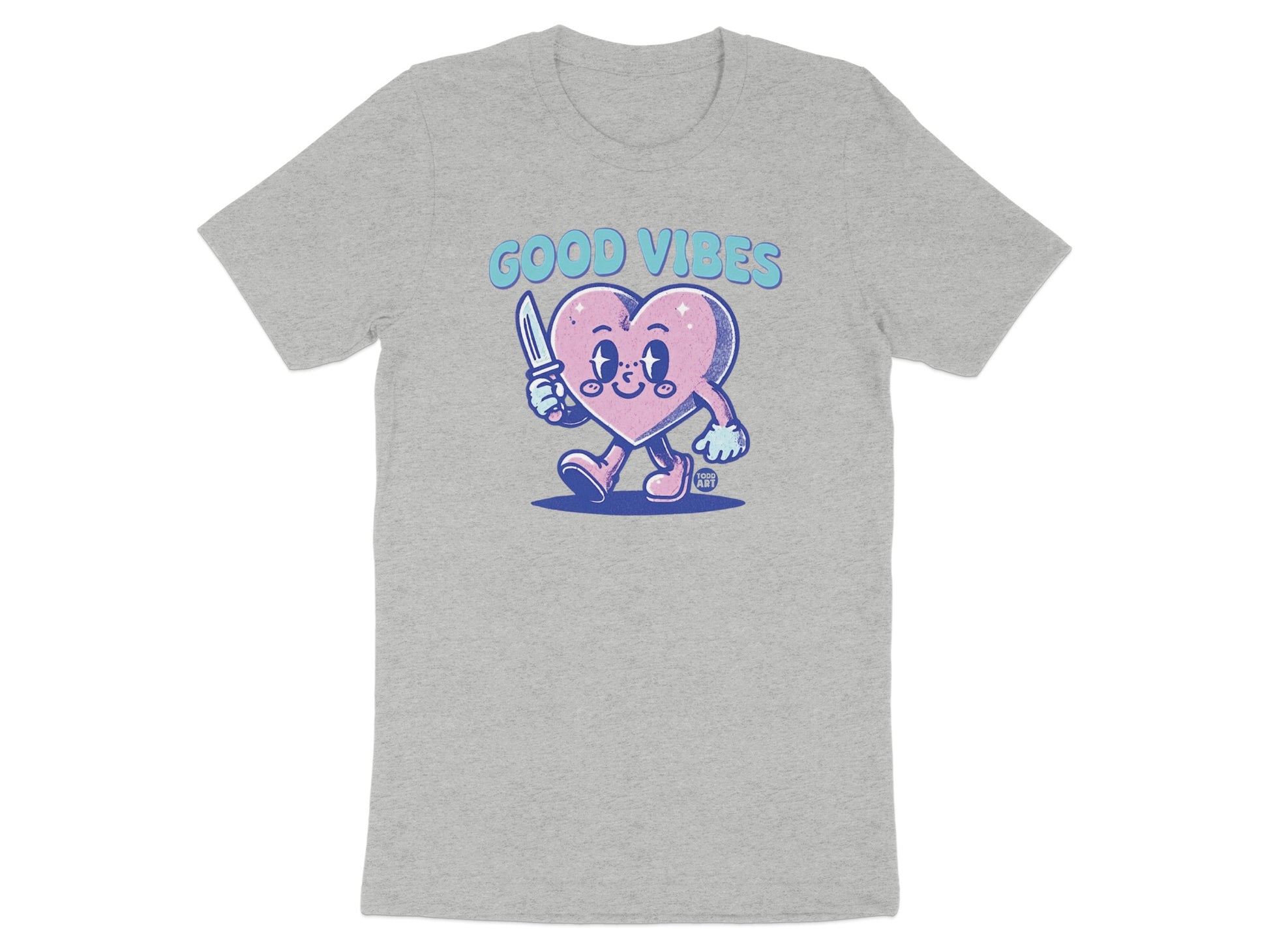 Good Vibes Heart with Knife Graphic T-shirt