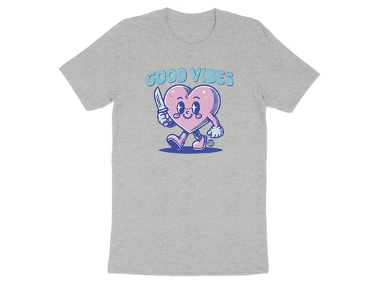 Good Vibes Heart with Knife Graphic T-shirt